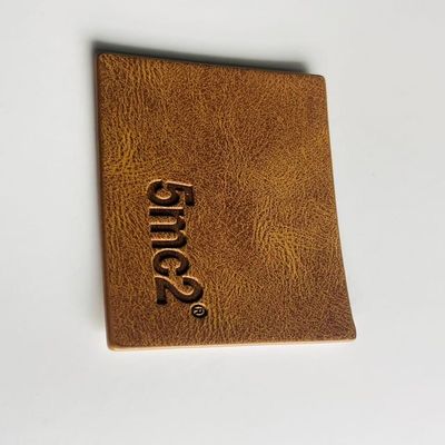 PU Jeans asli Label Kulit Pakaian Pakaian Tag Custom