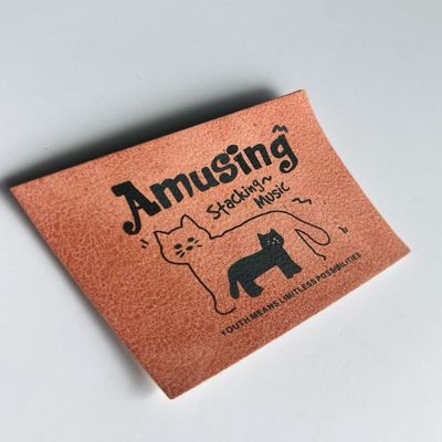 Custom Jeans Label Kulit Merek persegi panjang Logo Untuk Barang Crochet