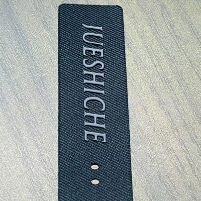 Custom Woven Heat Transfer Clothing Label 42x62 Untuk Tas Pakaian