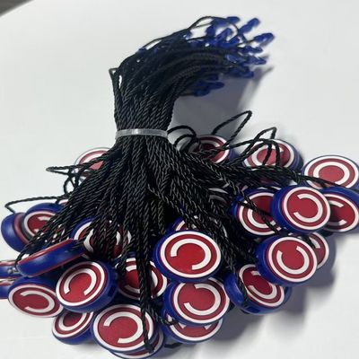 Harga Bulat Pakaian Tag Fastener Emas Embrassed Hitam Polyester Benang