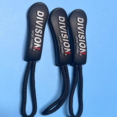 Hitam Plastik Gantung Karet Nylon Zipper Puller Strings OEM