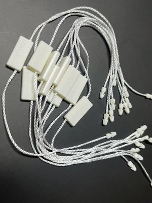 Polyester persegi panjang Snap Lock Plastik Tag Fastener Putih Ramah Lingkungan