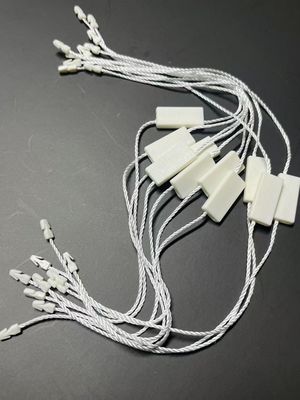 Polyester persegi panjang Snap Lock Plastik Tag Fastener Putih Ramah Lingkungan