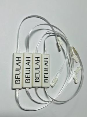 Label Logo Embossed Snap Lock Pin Loop Plastik Fastener Hang Tag Dengan String