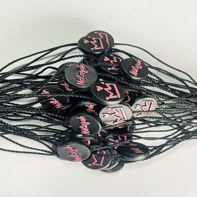 Tailor Made Elastis Knotted Hitam Hang Tag String Tali Aksesoris Custom