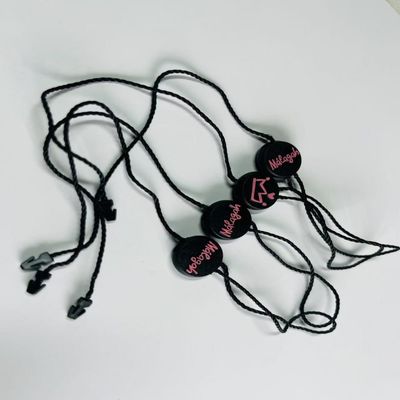 Tailor Made Elastis Knotted Hitam Hang Tag String Tali Aksesoris Custom
