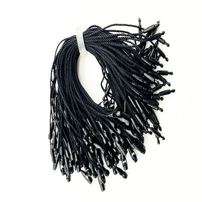 Custom Plain Swing Hitam Hang Tag String Cord Untuk Toko Ritel