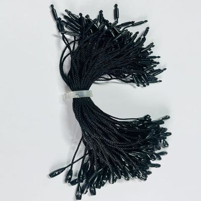 Custom Plain Swing Hitam Hang Tag String Cord Untuk Toko Ritel