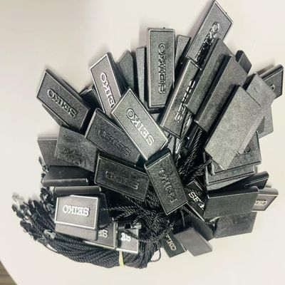Tahan Cuaca 3 Inci Hitam Hang Tag String Swing Tag Thread 100Pcs