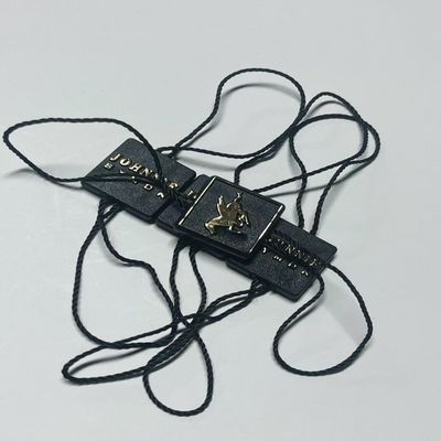 Garment Swing Harga Tag Fasteners Hitam Menggantung Tag Strings OEM