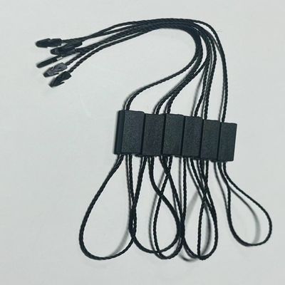 Customized Flexible Swing Hitam Hang Tag String Untuk Pakaian Garment