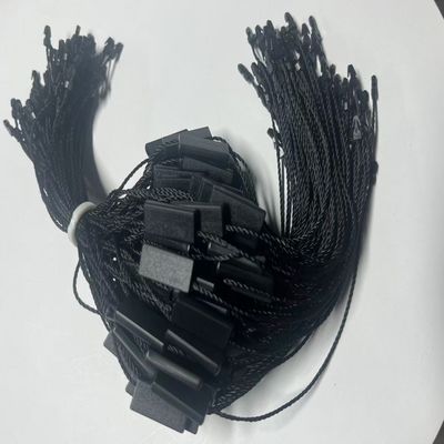 Customized Flexible Swing Hitam Hang Tag String Untuk Pakaian Garment