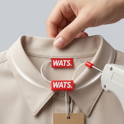 200 Millimeters Rope Length Plastic Tag Fastener Designed for Garment Tagging Ensuring Secure Attachment and Easy Application