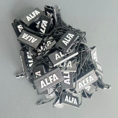 Hanging Tags Black Hang Tag String Style 0.1 Ounces Lightweight Strong Material for Apparel Labeling and Merchandise Tags