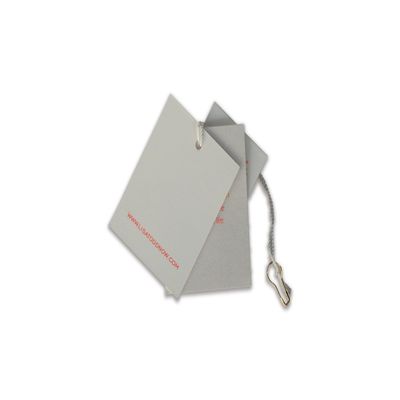 Full Color Sustainable Paper Clothing Jacket Hang Tag Disesuaikan