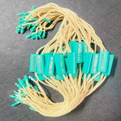 Pengencang Tag Plastik Pakaian Teknik Emboss Standar Cocok untuk Berbagai Aplikasi Penandaan Pakaian