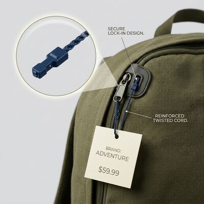 Ringan Keamanan Loop Plastik Tag Fastener Untuk Toko Ritel Biru Hitam