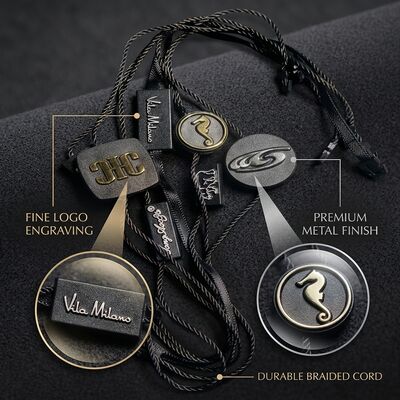 Bentuk persegi panjang Black Hang Tag String Ketebalan 0,2mm Jumlah 100 Piece Penting untuk menandai Barang Pakaian dan Aksesoris