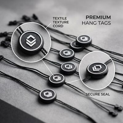 Ketebalan 0.2mm Klambi Swing Tag Daya tahan tinggi Label pakaian yang dirancang untuk identifikasi dan pelacakan pakaian